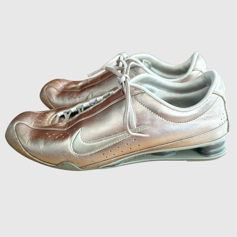 Nike SHOX Rivalry Leather Trainers‎ Womens 7.5 Rose Gold Metallic Vintage